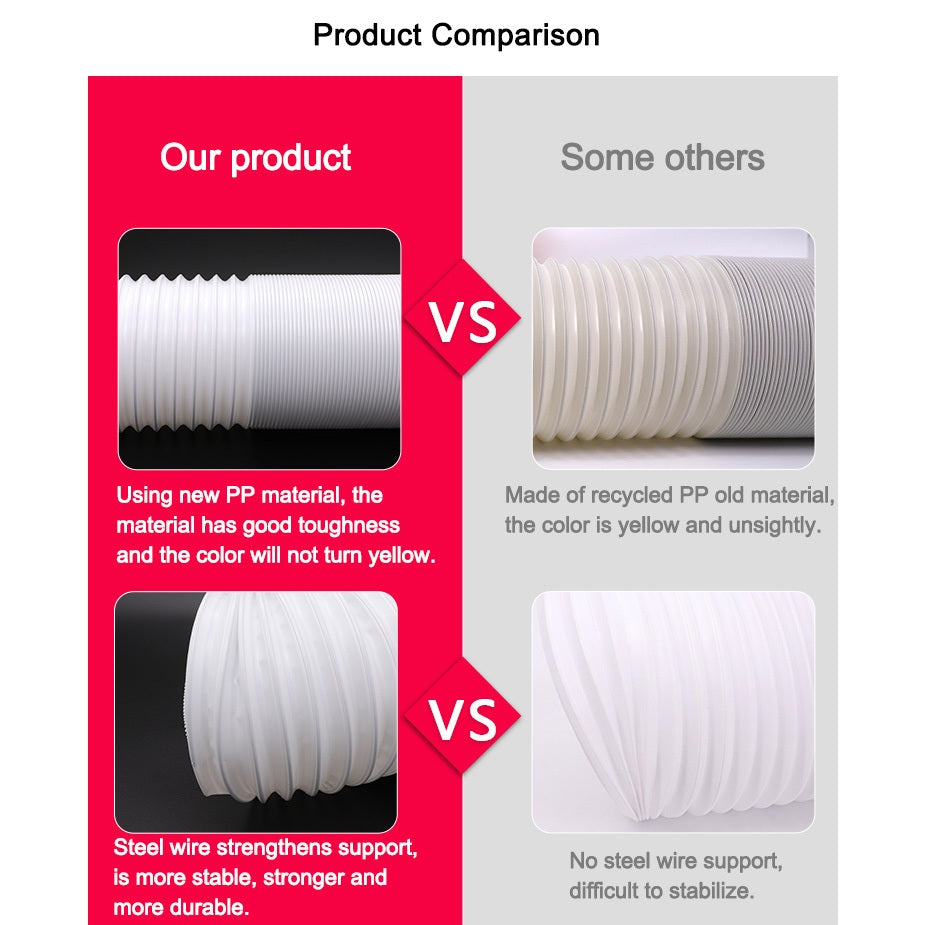SG Specool® 3M Flexible Air Conditioner Exhaust Pipe Vent Hose Duct Outlet Diameter 130/150mm Telescopic Exhaust Duct