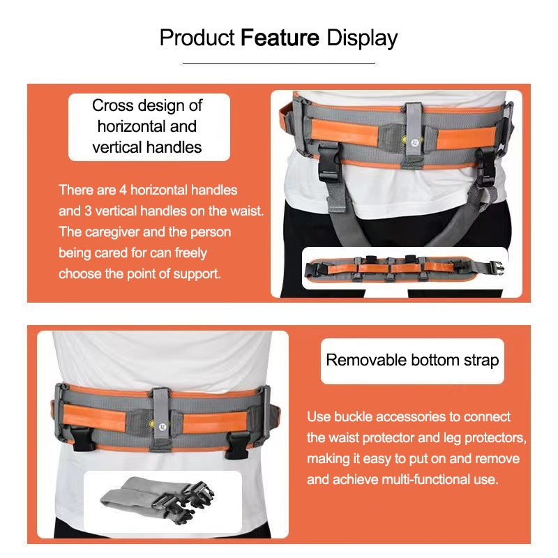 Specool® Transfer Gait Belt Secure Walking Gait Transfer Belt for Elderly and Patient Care Adjustable Size
