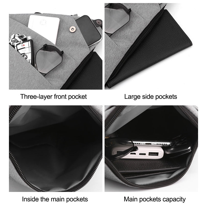 Men Crossbody Chest Bag Anti-theft Close-fitting Waist Bag Back Pack Sash Bags Travel Shoulder Bag