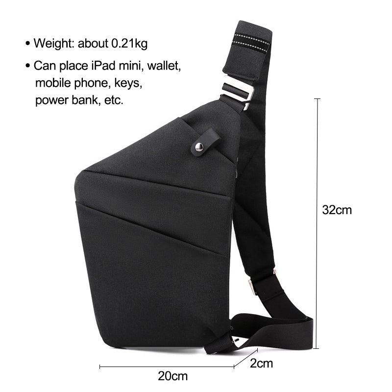 Men Crossbody Chest Bag Anti-theft Close-fitting Waist Bag Back Pack Sash Bags Travel Shoulder Bag