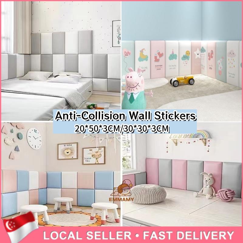 Wall Cushion Baby Protection Pad Wall Paper Headboard DIY Wall protector Playroom size 20x50/30x30CM