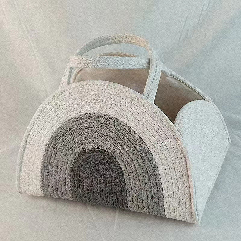 Foldable Baby Diaper Basket Storage Bag Newborn Cotton Rope Woven Diaper Bags Mummy Bag