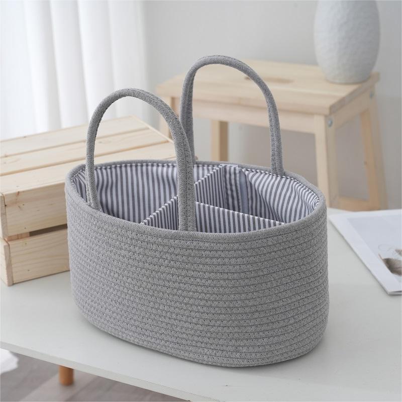 SG Foldable Diaper Bags Storage Bag Organizer Cotton Rope Woven Removable Dividers Mummy Bag