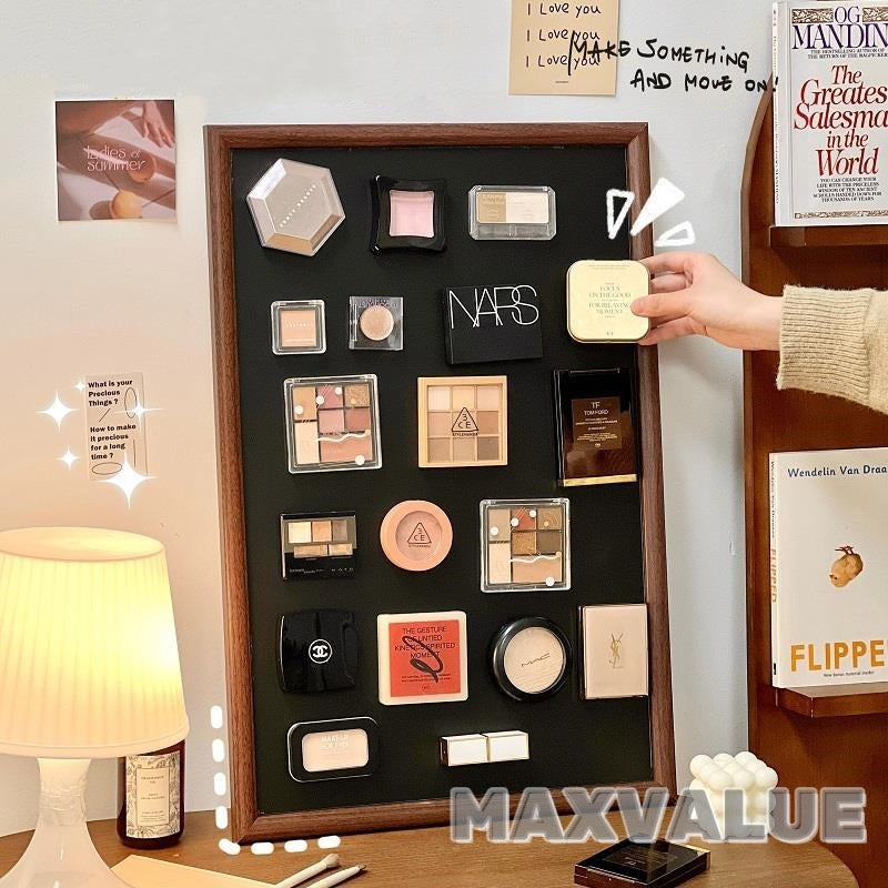 Magnetic Suction Blackboard Makeup Wall Desktop Cosmetics Storage Display Rack for Travel Ref Magnets/Magnetic Pins