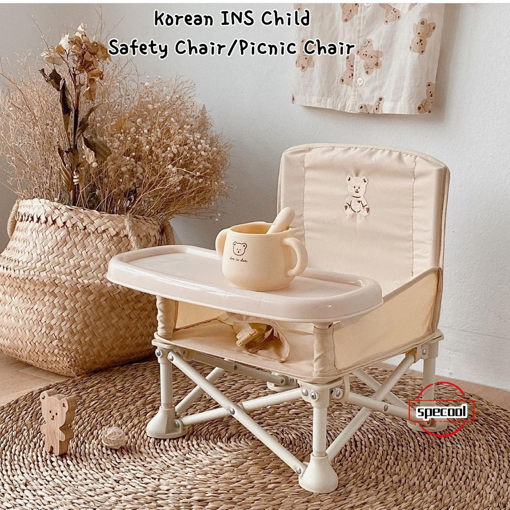 Ins Korean Baby Chair Kids Dining Chair Convenient Folding Picnic Chair for Children or Props for Baby Photography