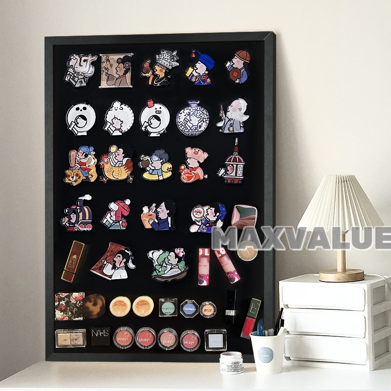 Magnetic Suction Blackboard Makeup Wall Desktop Cosmetics Storage Display Rack for Travel Ref Magnets/Magnetic Pins