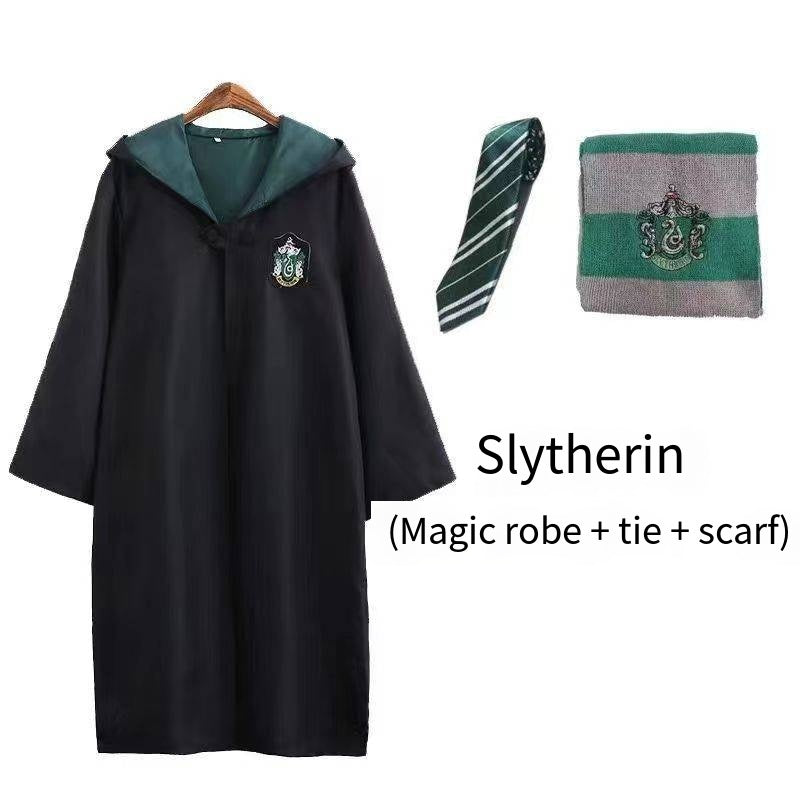 Harry Potter Costume Robe Cape Cloak Halloween Adult Kids Cosplay Magic Suit Gryffindor Slytherin Hufflepuff