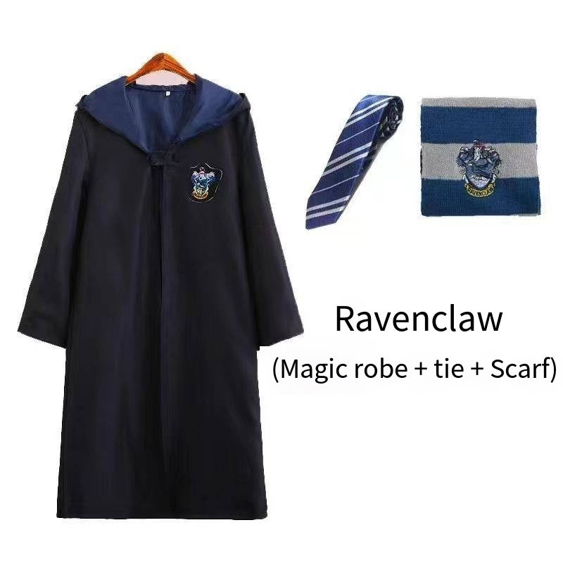 Harry Potter Costume Robe Cape Cloak Halloween Adult Kids Cosplay Magic Suit Gryffindor Slytherin Hufflepuff
