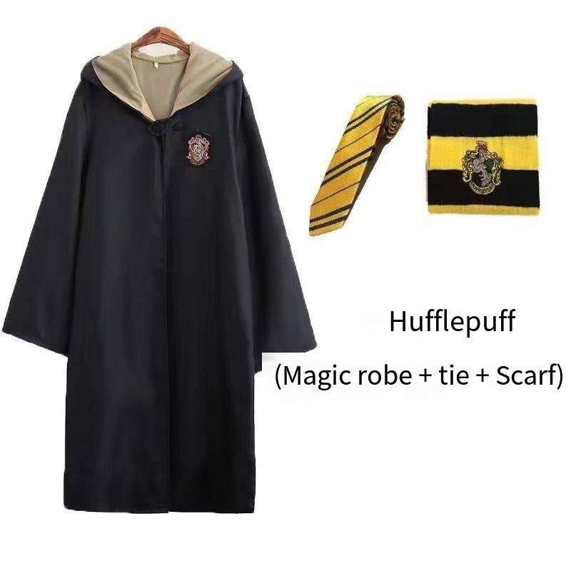 Harry Potter Costume Robe Cape Cloak Halloween Adult Kids Cosplay Magic Suit Gryffindor Slytherin Hufflepuff