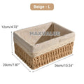 Hand-Woven Rattan Basket Desktop Storage Box Sundries Organizer