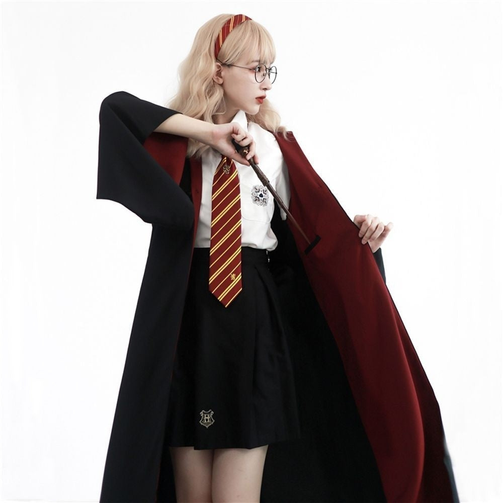 Harry Potter Costume Robe Cape Cloak Halloween Adult Kids Cosplay Magic Suit Gryffindor Slytherin Hufflepuff