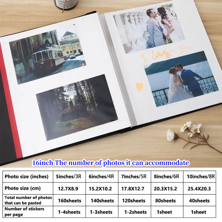 Linen DIY Self Adhesive Photo Album Photo Book Scrapbook Wedding/Baby Album 3R/4R/5R Birthday Gift Anniversary