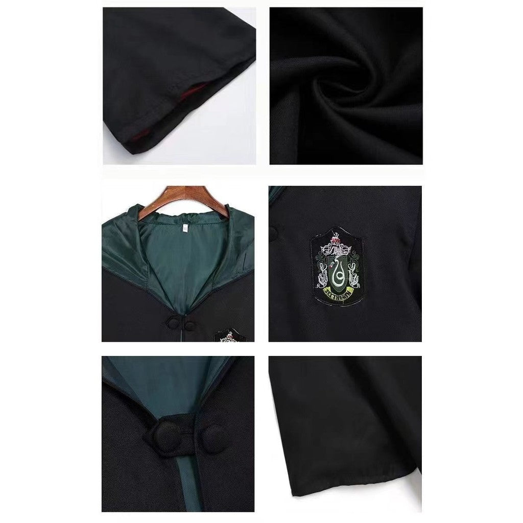 Harry Potter Costume Robe Cape Cloak Halloween Adult Kids Cosplay Magic Suit Gryffindor Slytherin Hufflepuff