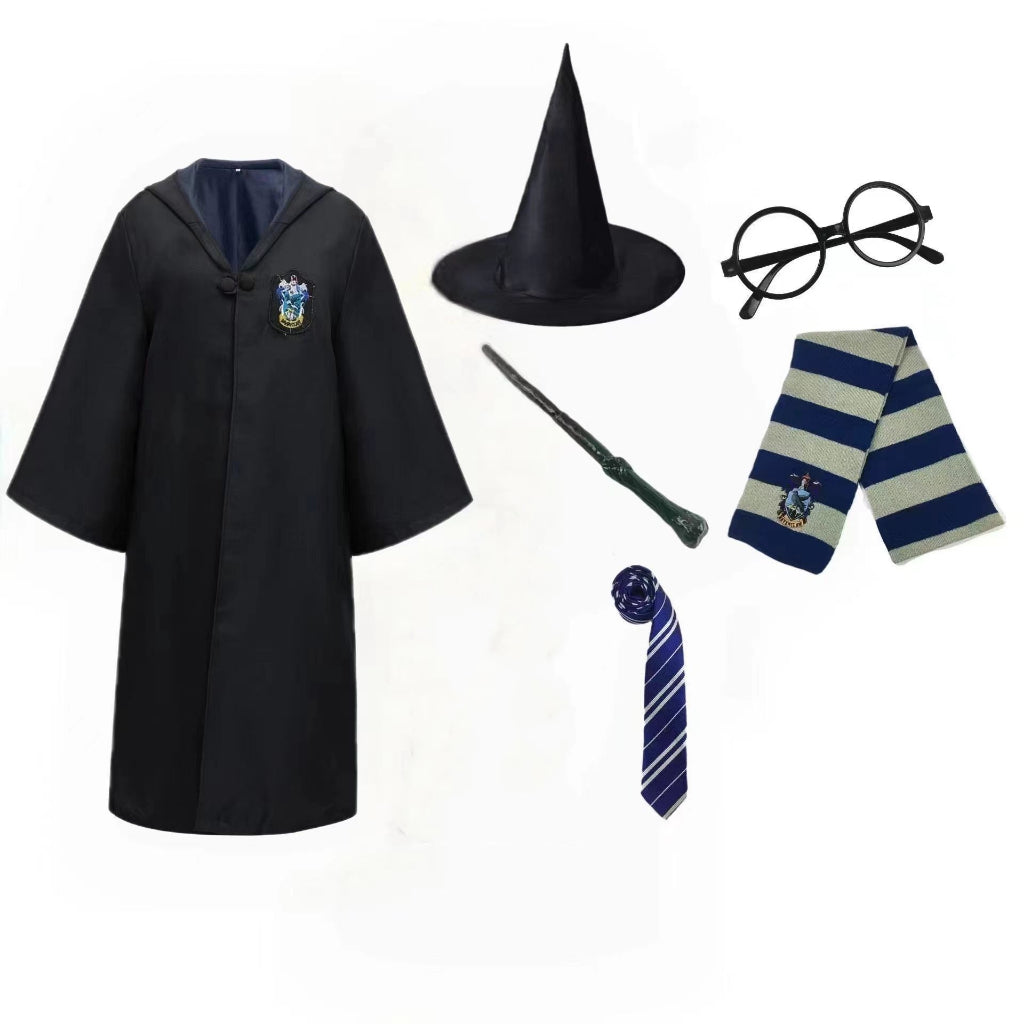 Harry Potter Costume Robe Cape Cloak Halloween Adult Kids Cosplay Magic Suit Gryffindor Slytherin Hufflepuff