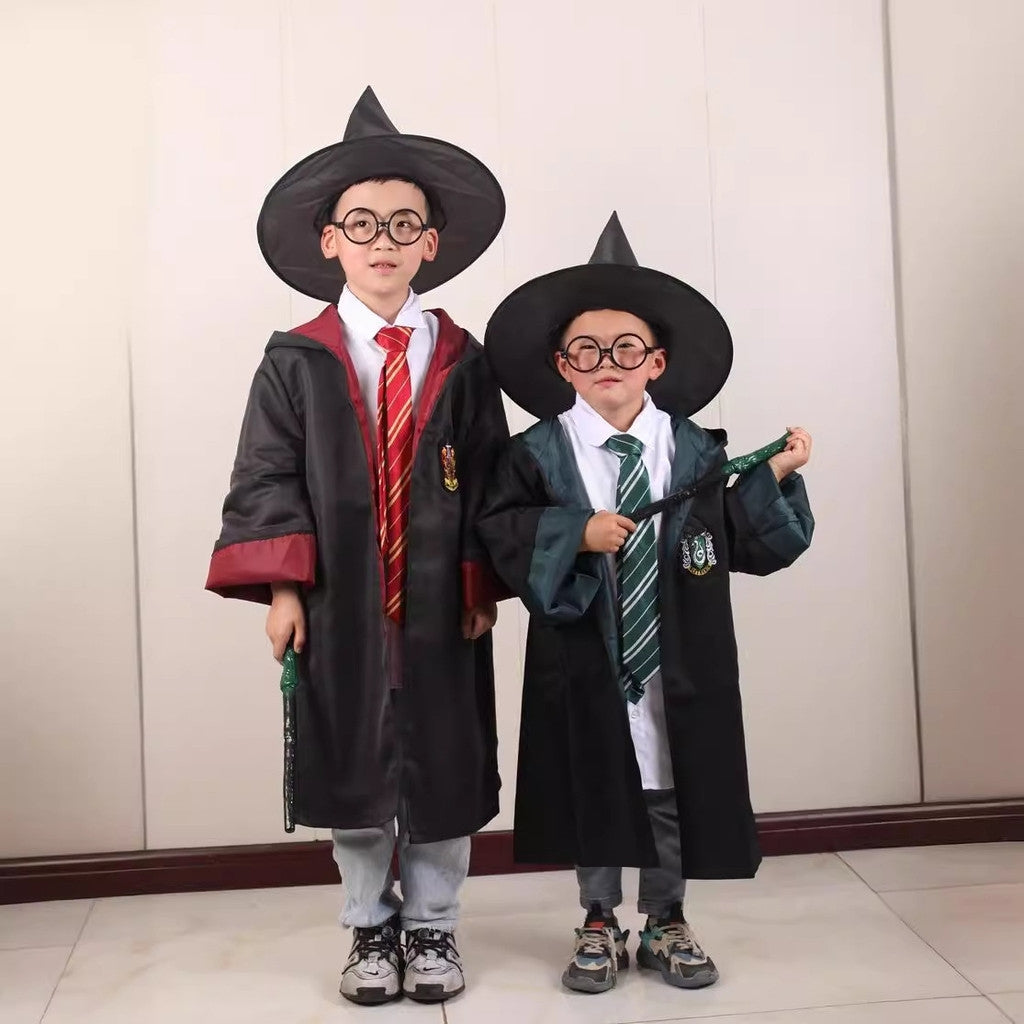 Harry Potter Costume Robe Cape Cloak Halloween Adult Kids Cosplay Magic Suit Gryffindor Slytherin Hufflepuff
