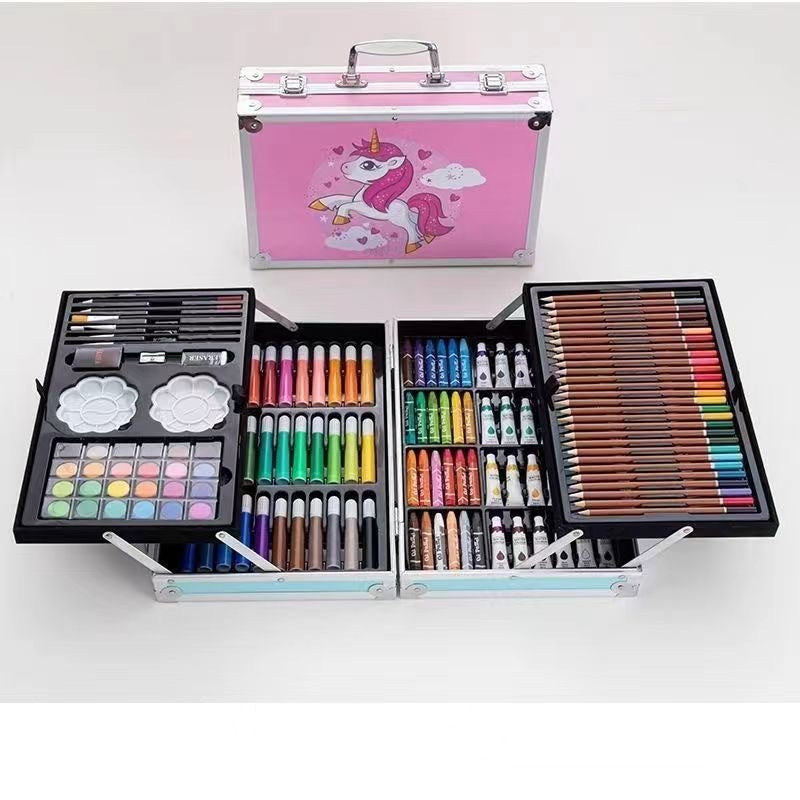 Kids 208pcs/150pcs Kids Art Set – Crayons Markers  Drawing Marker Painting Color Pen Crayon Pastel Set