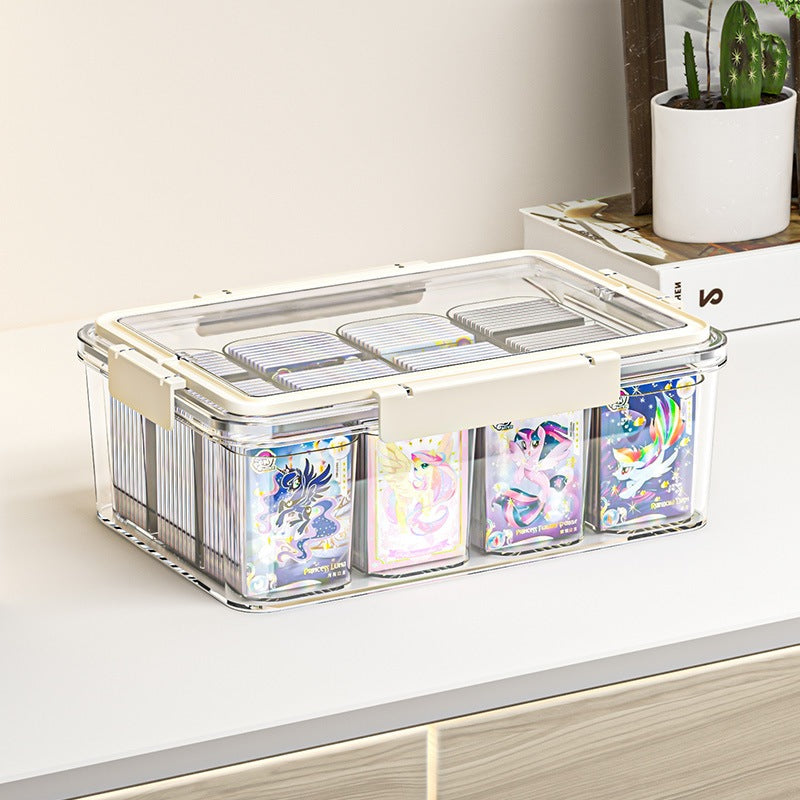 Transparent Stackable Card Storage Box | Acrylic Dustproof with Handle | TCG MTG Pokemon Card Display Holder