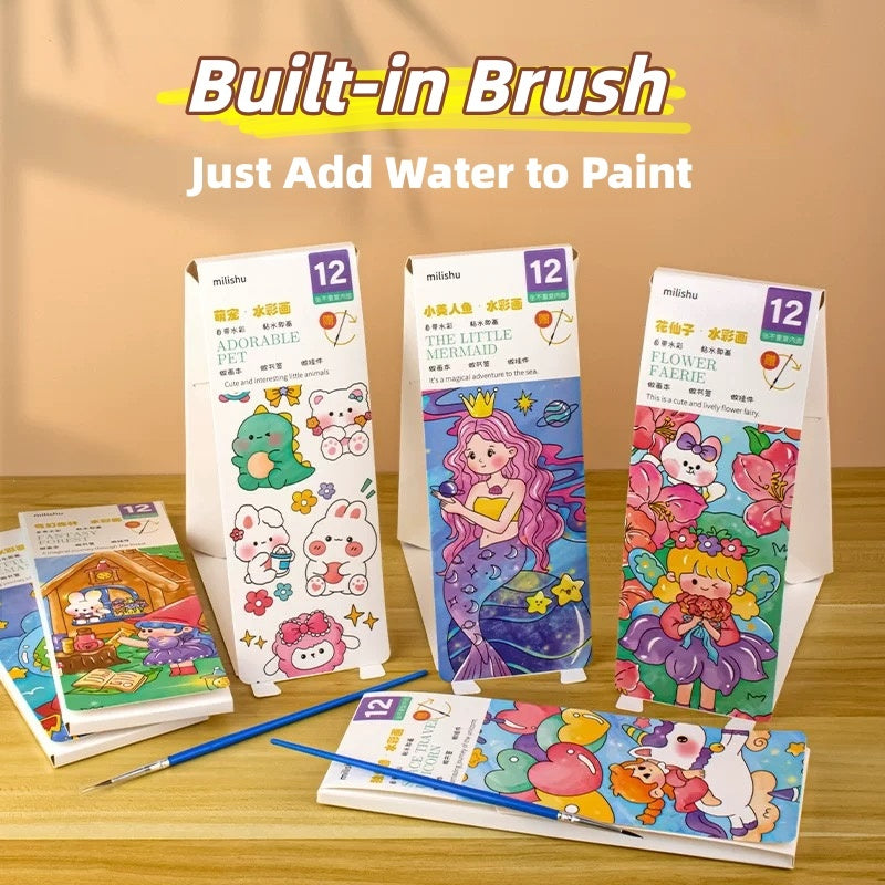 Water-Activated Paint Book for Kids | Early Education Coloring Book | Creative DIY Watercolor Doodle Pad