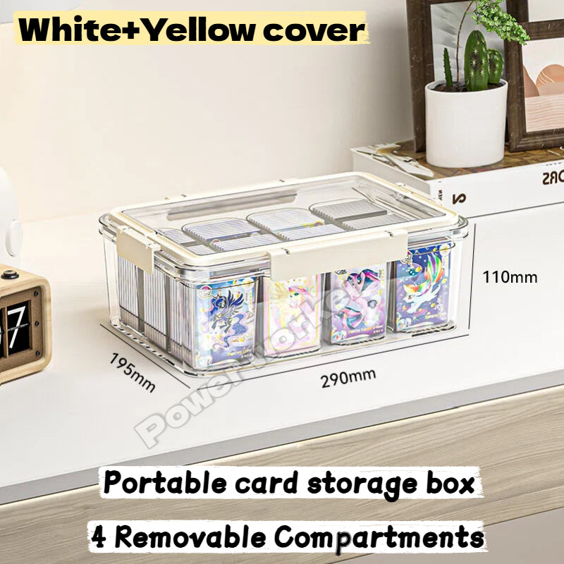 Transparent Stackable Card Storage Box | Acrylic Dustproof with Handle | TCG MTG Pokemon Card Display Holder