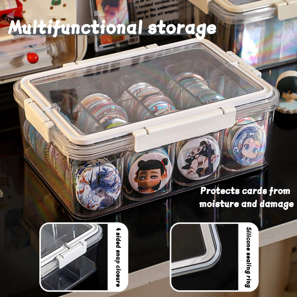 Transparent Stackable Card Storage Box | Acrylic Dustproof with Handle | TCG MTG Pokemon Card Display Holder