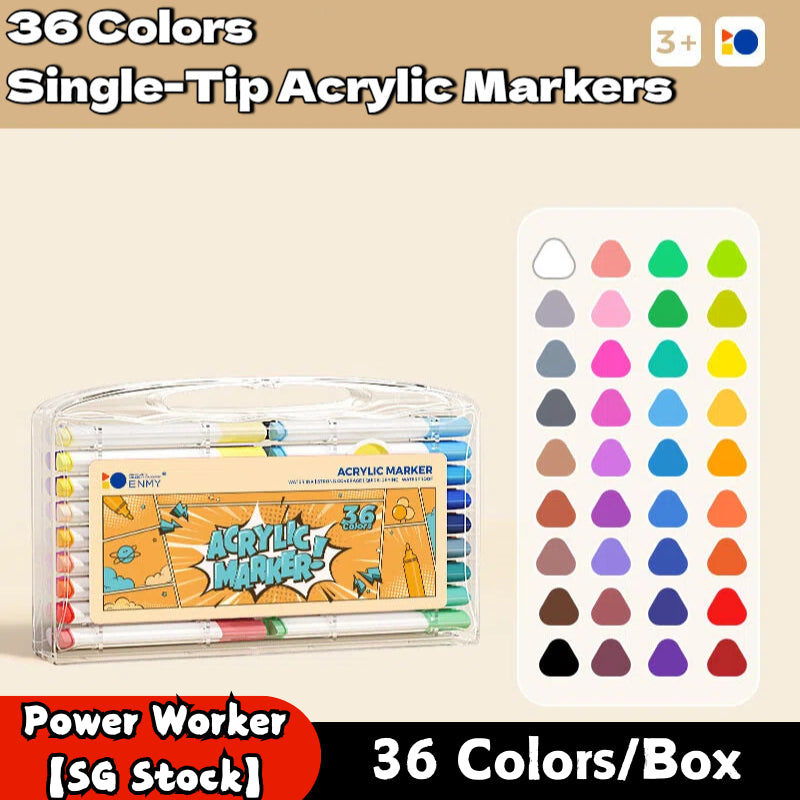 12–80 Colors Acrylic & Washable Markers Pen Set, Non Toxic  Drawing Coloring Art Stationery for Kids Students
