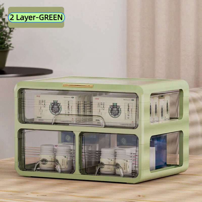 Drawer-Style Desktop Storage Box for Student Stationery Cosmetics Office Table Desk Dustproof Organiser