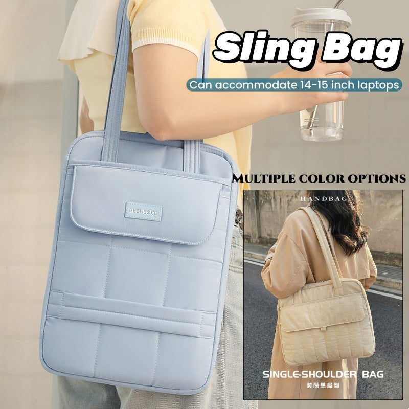 Tas Korean-style Single Shoulder Bag Commuting iPad Protection Case Portable 14''/15'' Laptop Bag