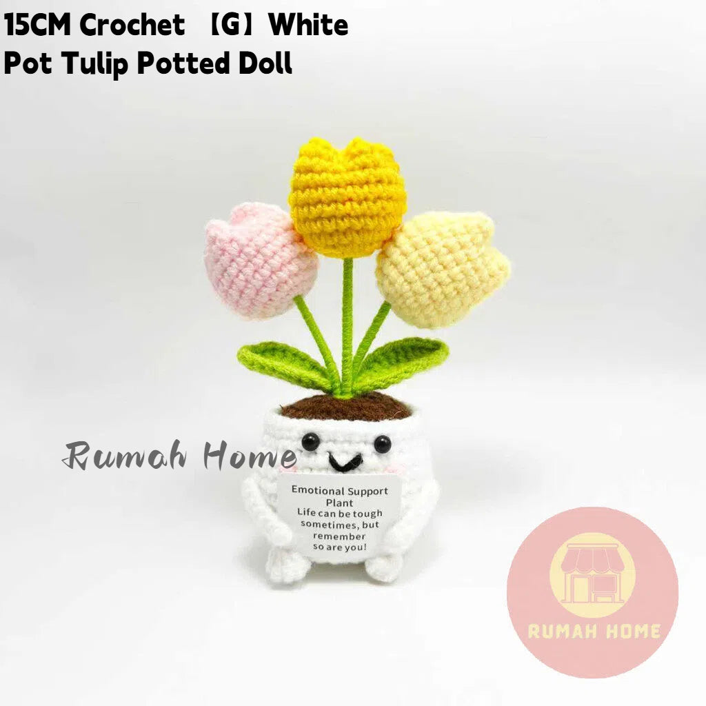 Crochet Sunflower Mini Potted Flower Handmade Decor Office Desk Car Decor Gift for Women Teachers Birthday Christmas