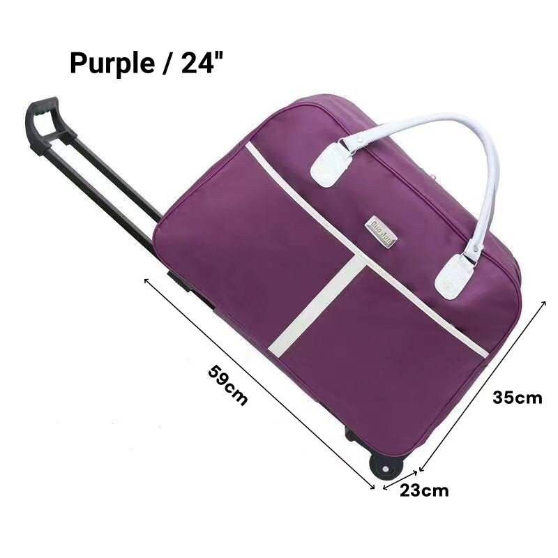 Tas Large-capacity Travel Bag with Wheels Oxford Cloth Foldable Luggage beg Duffle Weekender Bag
