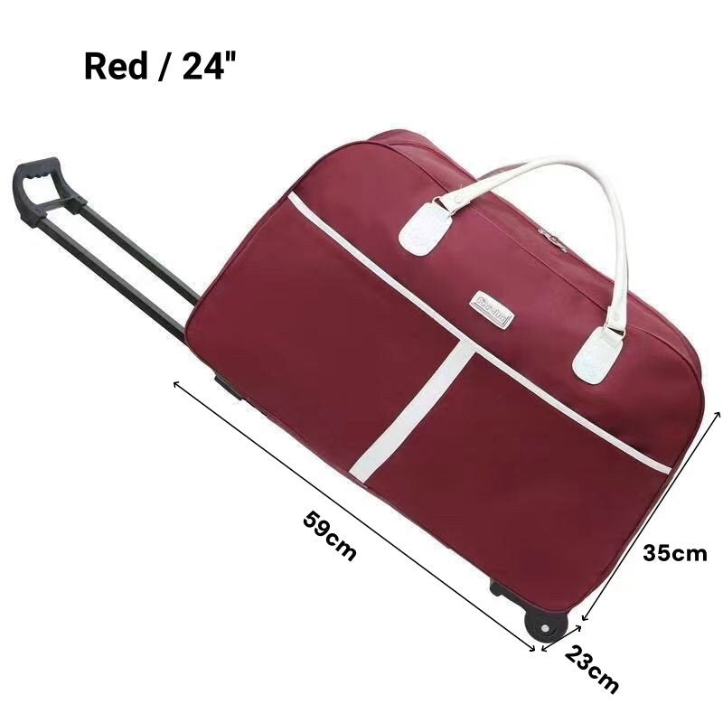 Tas Large-capacity Travel Bag with Wheels Oxford Cloth Foldable Luggage beg Duffle Weekender Bag