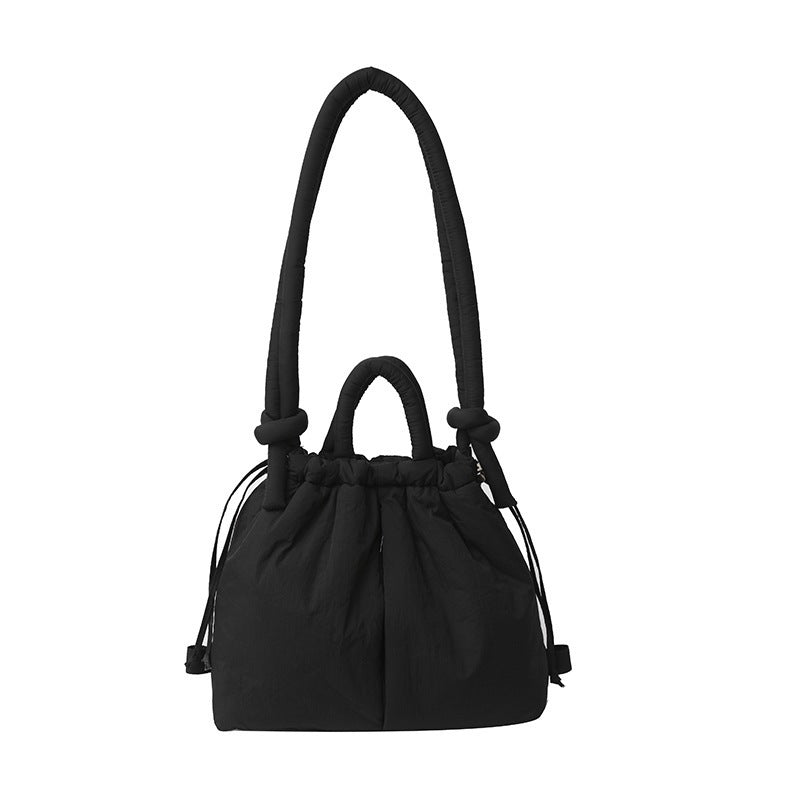 Tas Nylon Drawstring Backpack Large-capacity Lightweight Dual-purpose Single-shoulder Bag Puffer Bag