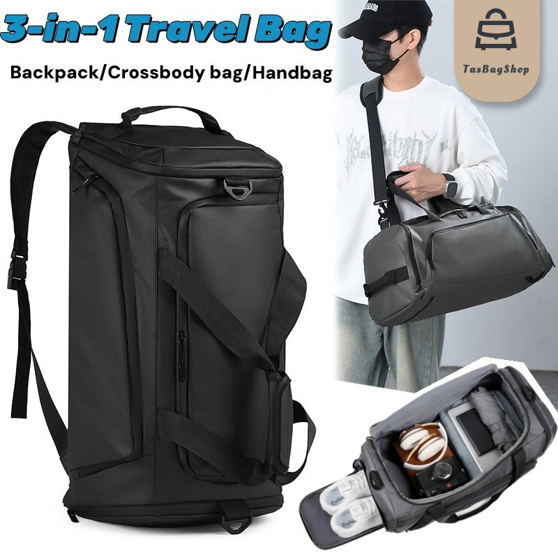 Tas 3-in-1 Travel Bag Backpack Multifunctional Men's Business Luggage Bag Large-capacity Waterproof Fitness Bag