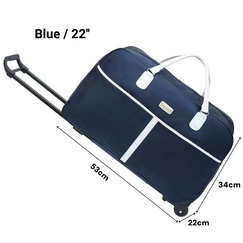 Tas Large-capacity Travel Bag with Wheels Oxford Cloth Foldable Luggage beg Duffle Weekender Bag