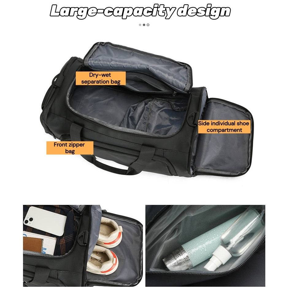 Tas 3-in-1 Travel Bag Backpack Multifunctional Men's Business Luggage Bag Large-capacity Waterproof Fitness Bag