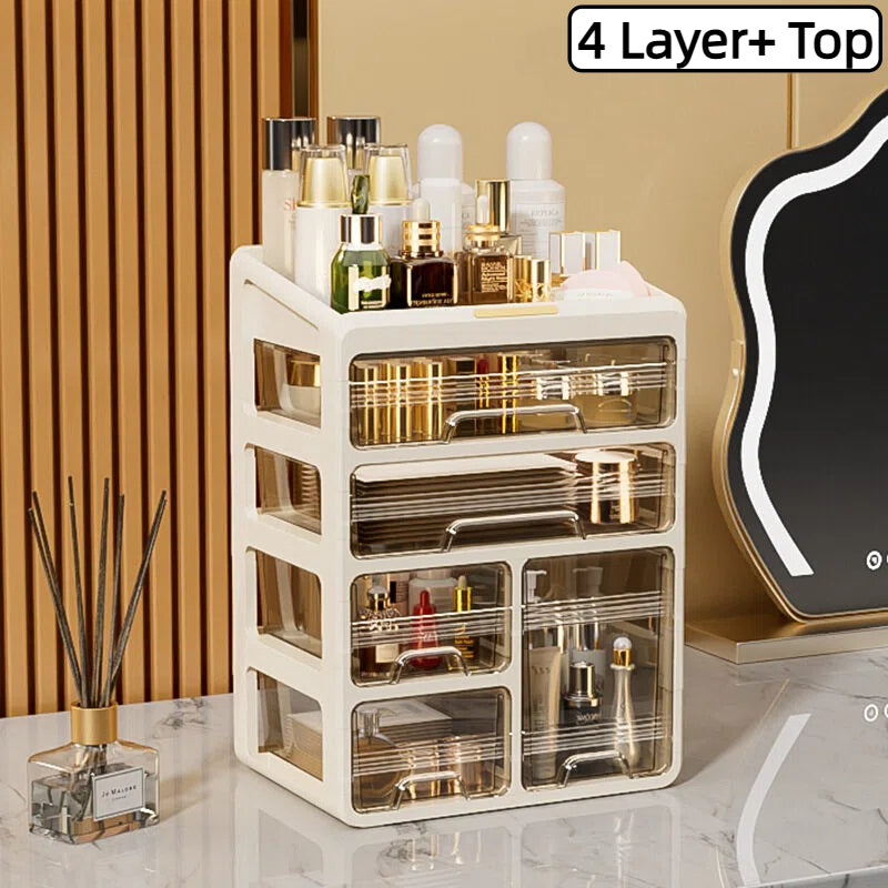 Drawer-Style Desktop Storage Box for Student Stationery Cosmetics Office Table Desk Dustproof Organiser