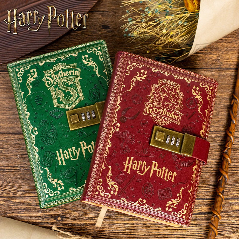 Kids Gift Set Harry Potter PU Leather Notebook With Password Lock A5 Colored Pages Hogwarts Diary Students Gifts